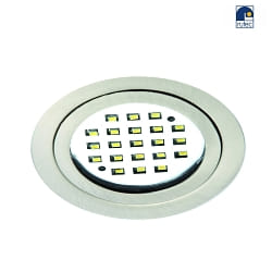 Downlight LARA rotondo IP40, ferro spazzolato dimmerabile