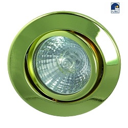 Metal Recessed spot for MR16, without snap ring, swivelling, IP20, brass