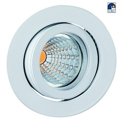 Recessed spot TULKA stainless steel V4A, 1,4401 X5CrNiMo 316, with clip fastener, round, swivelling, IP20, white