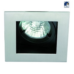 Stainless steel Recessed spot for MR16, square, swivelling, IP20, stainless steel