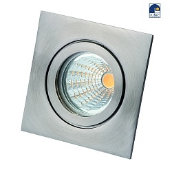Stainless steel Recessed spot TULKA V4A, 1,4401 X5CrNiMo 316 MR16, with clip fastener, square, fixed, IP55, stainless steel