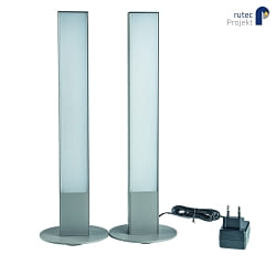 Videokonferenz-Tischleuchte TEIGLIN M,IP20, 2er Set, Smart-Sensor, 230V, 11.5W 2700-6300K, dimmbar, vertikal, silber