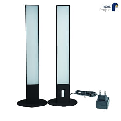 Videokonferenz-Tischleuchte TEIGLIN M, 2er-Set, IP20, Touch-Sensor, 230V, 11.5W 2700-6300K, dimmbar, vertikal, schwarz