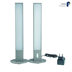 Videokonferenz-Tischleuchte TEIGLIN M, 2er-Set, IP20, Touch-Sensor, 230V, 11.5W 2700-6300K, dimmbar, vertikal, silber