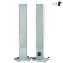 Videokonferenz-Tischleuchte TEIGLIN M, 2er-Set, IP20, Dreh-Poti, 230V, dimmbar, vertikal, 19W 4000K, silber
