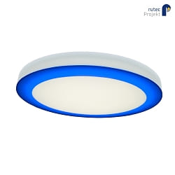 LED Wand- und Deckenleuchte ASCAR ON/OFF, IP20,  33.5cm, 230V, CRI80, schaltbar, Stahl / Acryl, 16W 3000K, blau