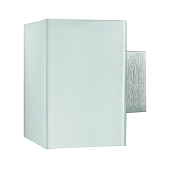 LED Wandleuchte LEGOLIN, IP20, Up/Down, eckig, 12 x 9 x 13cm, 230V, 6W 3000K 2x160, schaltbar, Glas, wei matt / weialu