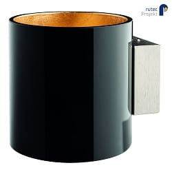 LED Wandleuchte LEGOLIN, IP20, Up/Down, rund, 12cm, 230V, 6W 3000K 2x160, schaltbar, Glas, schwarz glnzend / innen gold