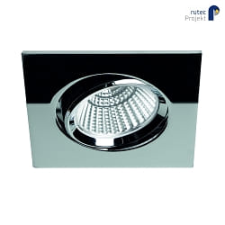 LED Einbaustrahler BAN COB, IP40, quadratisch, 350mA (exkl. BG), CRI >90, schwenkbar, 7W 2700K 620lm 40, chrom