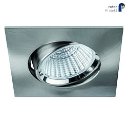 LED Einbaustrahler BAN COB, IP40, quadratisch, 350mA (exkl. BG), CRI >90, schwenkbar, 7W 2700K 620lm 40, eisen gebrstet