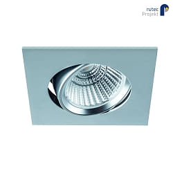 LED Einbaustrahler BAN COB, IP40, quadratisch, 350mA (exkl. BG), CRI >90, schwenkbar, 7W 2700K 620lm 40, chrom matt