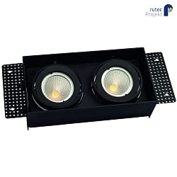 Einbaustrahler VANYA fr  5cm Leuchtmittel (exkl.), IP20, eckig, randlos, 2-flammig, schwenkbar, drehbar, schwarz
