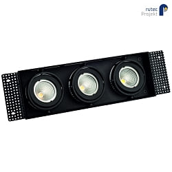 Einbaustrahler VANYA fr  5cm Leuchtmittel (exkl.), IP20, eckig, randlos, 3-flammig, schwenkbar, drehbar, schwarz