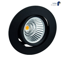 LED Einbaustrahler BAN COB, IP40, rund, 350mA (exkl. BG), CRI >90, schwenkbar, 7W 2700K 620lm 40, schwarz
