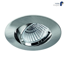 LED Einbaustrahler BAN COB, IP40, rund, 350mA (exkl. BG), CRI >90, schwenkbar, 7W 2700K 620lm 40, eisen gebrstet