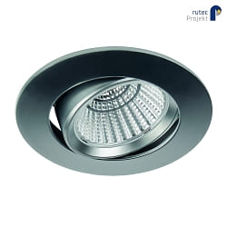 LED Einbaustrahler BAN COB, IP40, rund, 350mA (exkl. BG), CRI >90, schwenkbar, 7W 2700K 620lm 40, chrom matt