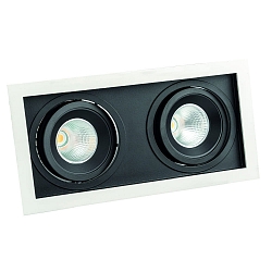 Luce da incasso CORU-50K 2-Lampadine, angolare, rotazione cardanica IP20, bianco dimmerabile