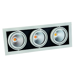 Luce da incasso CORU-80K 3-Lampadine, angolare, rotazione cardanica IP20, bianco dimmerabile