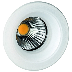 Apparecchio da incasso a soffitto HYELLE COB rotondo, rigido IP20, trasparente, bianco opaco