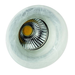 Apparecchio da incasso a soffitto HYELLE COB rotondo, rigido IP20, marmo, trasparente