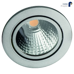 Projecteur encastr GLIN COB 500MA rond, pivotant, courant constant IP40, argent mat gradable