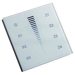 Pannello Touch 4 ZONES SINGLE COLOUR DMX TOUCH GLASS 4 canale, Uscita segnale di controllo DMX, bianco