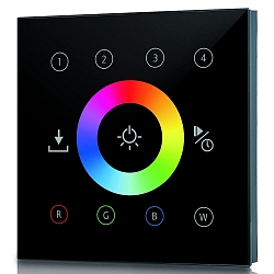 Pannello Touch AC-DMX / 4 ZONES RGBW 4 canale, RGBW, Uscita segnale di controllo DMX, nero
