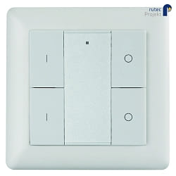 Funkwandtaster fr gerade Schalterprogramme (Innenma 5.5 x 5.5cm), IP20, einfarbig, 3V Batterie, 30 Meter, 2 Kanal, 2 Zonen