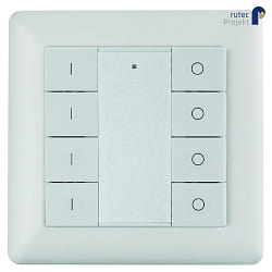 Funkwandtaster fr gerade Schalterprogramme (Innenma 5.5 x 5.5cm), IP20, einfarbig, 3V Batterie, 30 Meter, 4 Kanal, 4 Zonen