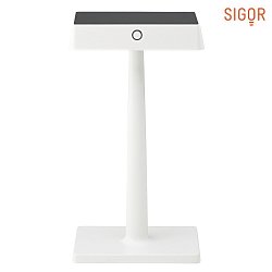 LED luminaire de table  accu NUINDIE CHARGE, IP54, 2.5W 2700K 212lm, avec surface de charge QI , gradable, blanc