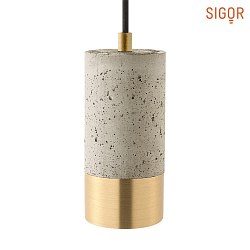 Luci a sospesione UPSET CONCRETE 1-Lampadina E27 IP20, Oro, Grigio chiaro, Nero