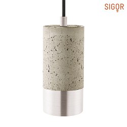 Luci a sospesione UPSET CONCRETE 1-Lampadina E27 IP20, Grigio chiaro, Nero, Argento