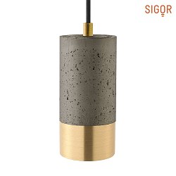 Luci a sospesione UPSET CONCRETE 1-Lampadina E27 IP20, Grigio scuro, Oro, Nero