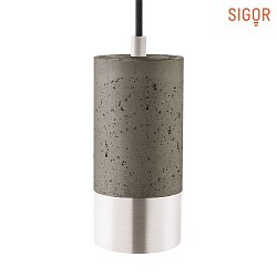 Luci a sospesione UPSET CONCRETE 1-Lampadina E27 IP20, Grigio scuro, Nero, Argento