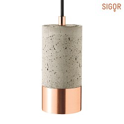Luminaire  suspension UPSET CONCRETE  1 flamme GU10 IP20, gris clair, cuivre, noir 