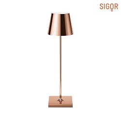 LED battery table lamp NUINDIE round, dimmable, IP54