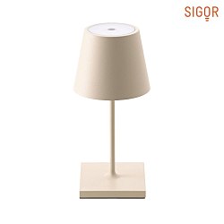LED Akku-Tischleuchte NUINDIE MINI, IP54, 2.2W 2200K/2700K (Flex-Mood) 168/197lm, dimmbar, dnenbeige