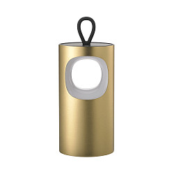 battery table lamp LUNARI IP44, gold dimmable