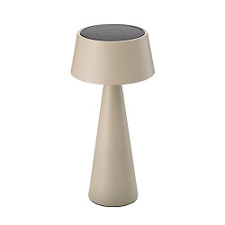 battery table lamp SOLINO IP44, dune beige dimmable
