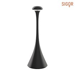 Lampe de table  accu NUDROP IP54, noir nuit gradable