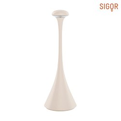 Lampada da tavolo a batteria NUDROP IP54, beige duna dimmerabile