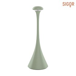 Lampe de table  accu NUDROP IP54, vert sauge gradable