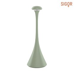 Lampe de table  accu NUDROP CCT Switch, avec variateur tactile IP54, vert sauge gradable
