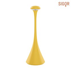 Lampada da tavolo a batteria NUDROP IP54, giallo sole dimmerabile