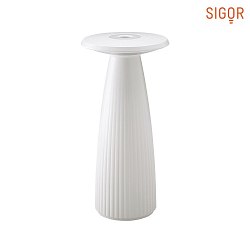 LED Akku-Tischleuchte NUFLAIR, IP54, 2.2W 2200/2700K (Flex-Mood), mit Vasen-Einsatz + Touch-Dimmer + Easy-Connect, schneewei