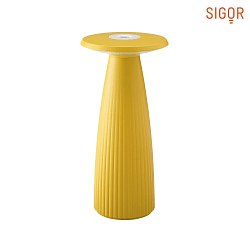 Lampada da tavolo a batteria NUFLAIR IP54, giallo sole dimmerabile