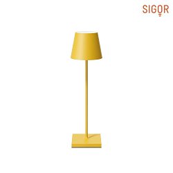 Lampe de table  accu NUINDIE USB-C rond IP54, jaune soleil gradable