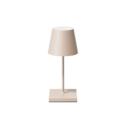 Lampe de table  accu NUINDIE MINI USB-C rond, CCT Switch, avec variateur tactile IP54, beige dune gradable