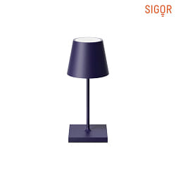 battery table lamp NUINDIE MINI USB-C round, CCT Switch, with touch dimmer IP54, plum blue dimmable