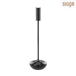 battery table lamp NUCANDLE IP54, glossy, black dimmable